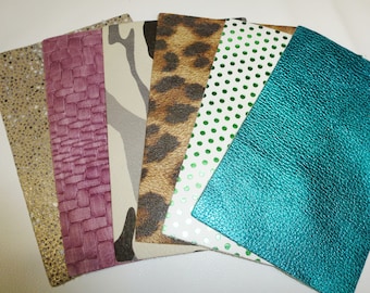 Variety / Starter PACK Leather 6 Pack 4&quot;x6&quot; Cowhide (similar - not these in pictures) - Read description before buying! PeggySueAlso®