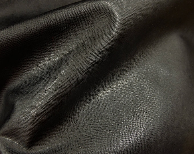 New less shiny dye lot Saffiano Leather 3-4-5-6 sqft BLACK Weave  Embossed Cowhide 2.5-3oz/ 1-1.2mm PeggySueAlso® E8201-09 hides available