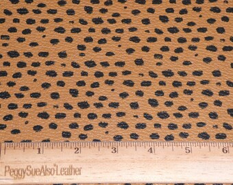 Leather 8"x10" ANIMAL spots on TAN Leather Cowhide 3.5-4 oz/1.4-1.6mm #629 PeggySueAlso E2550-96