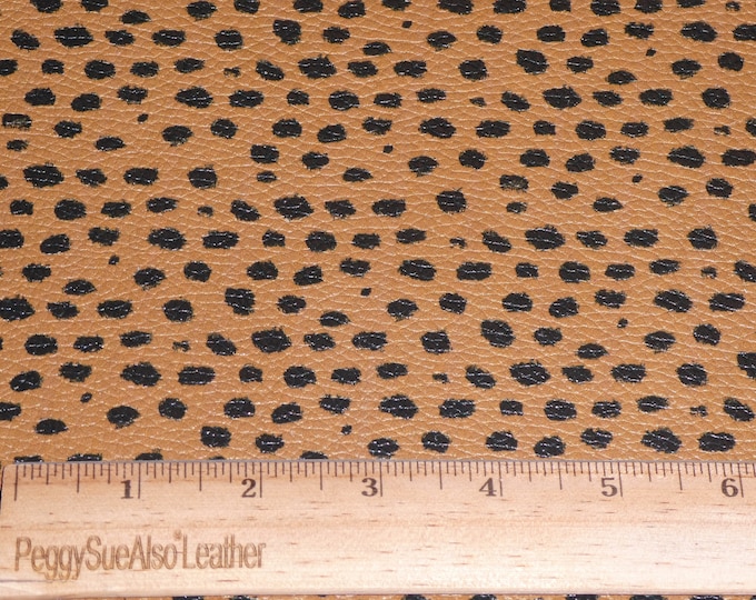 Leather 8"x10" ANIMAL spots on TAN Leather Cowhide 3.5-4 oz/1.4-1.6mm #629 PeggySueAlso E2550-96