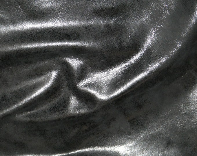 Glazed Nubuck 8"X10" CHARCOAL BLACK (Read Description) very soft Perfect fringe Leather 2.25-2.75oz/0.9-1.1 mm PeggySueAlso E2943-19