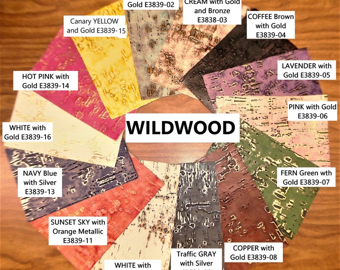 WILDWOOD 5"x11" Metallic Embossed Cowhide 2-2.5 oz/ 0.8-1 mm PeggySueAlso® E3839