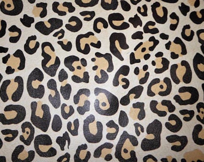 Leather 3-4-5 or 6 sq ft Almond LARGE Cheetah / Leopard Print Grain NOT hair on Cowhide 2.5 oz / 1 mm PeggySueAlso® E5000-01 full hides too