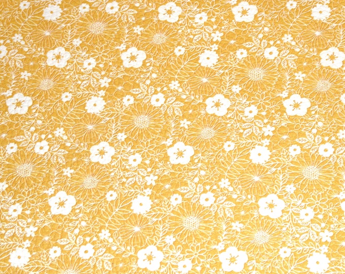 Leather 8"x10" Golden and white Neutral Vintage Flowers 3.75-4 oz/1.5-1.6mm PeggySueAlso E1386-02