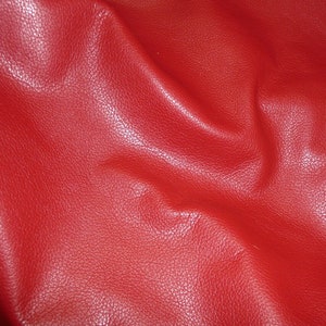 Divine 12"x12" Bright RED top grain Cowhide Leather 2.5 oz / 1mm PeggySueAlso® E2885-22  Hides Available Devine