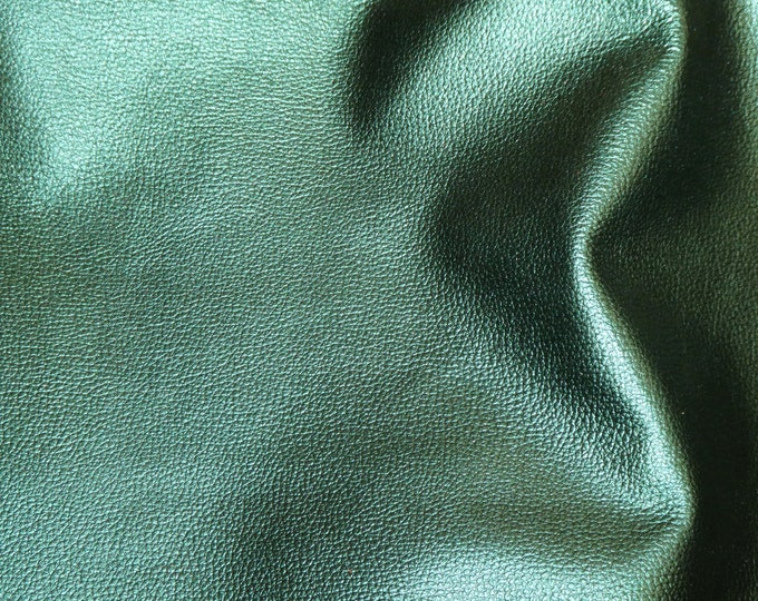 Pebbled Metallic 8"x10" HUNTER GREEN Soft, shows the grain Cowhide 2.75-3oz/1.1-1.2 mm PeggySueAlso® E4100-41 Pine, Forest