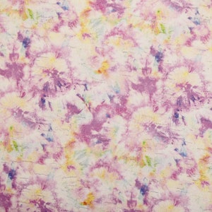 May include: Abstract tie-dye pattern in shades of pink, purple, yellow, and blue on a white background.