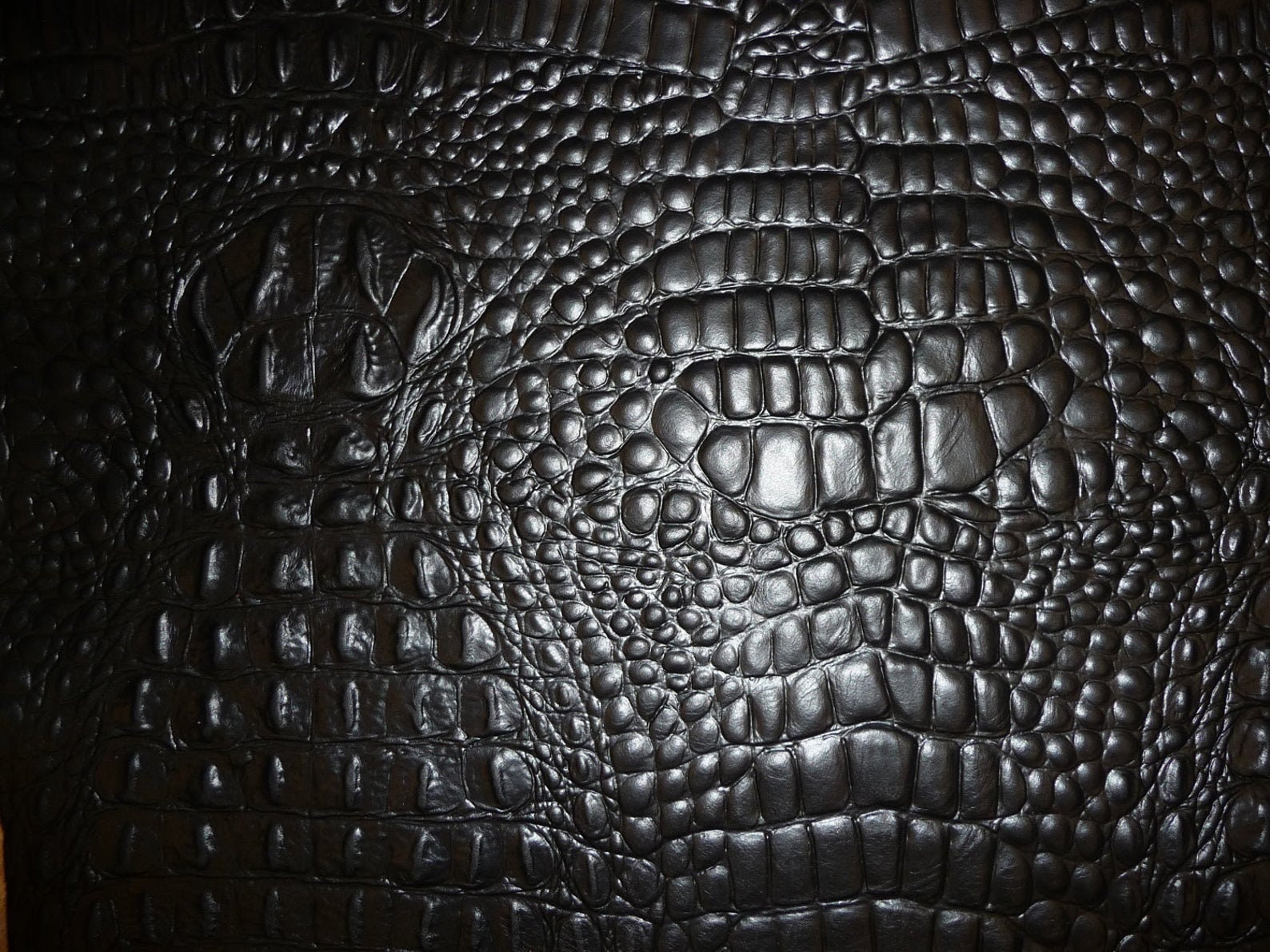 Alligator 12x12 BLACK Croc Embossed Cowhide 2.5-3oz/ 1-1.2 mm  PeggySueAlso E2860-21 hides available