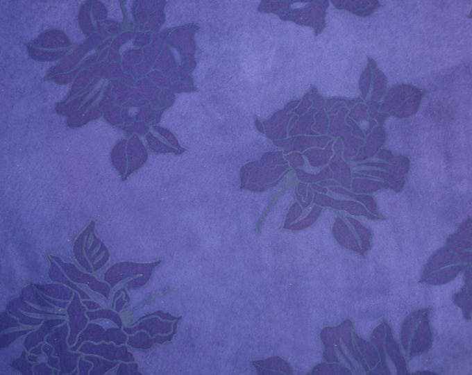 SUEDE Leather 12"x12" Very THIN Purple Large Flower (Flower measures 3"x5") Pigskin 1.25 oz / 0.5 mm PeggySueAlso™ E2831