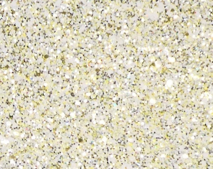 Chunky Glitter 2 pieces 4"x6" GOLD and WHITE Metallic Glitter Fabric applied to Leather 5.5-6oz /2.2-2.4 mm PeggySueAlso® E4355-52