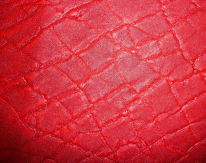 Leather 5"x11" Elephant Distressed RED Embossed Cowhide 2-2.25 / .8-.9 mm PeggySueAlso® E2899-13