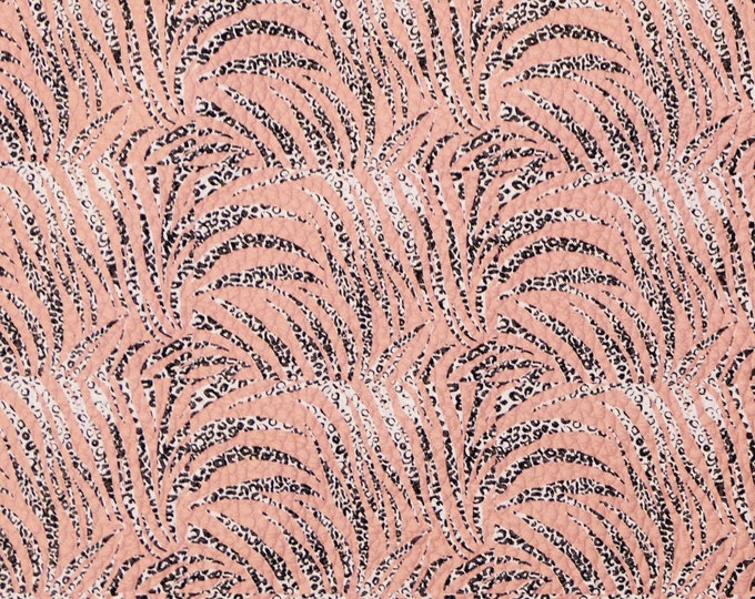 Leather 12"x12" Leopard STREAKS on BLUSH pink Cowhide 3.5-4 oz/1.4-1.6 mm PeggySueAlso® E2550-72