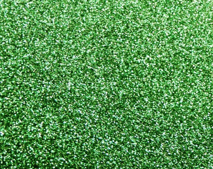 Fine GLITTER 12"x12" Bright GREEN applied to off white Leather THiCK 5 oz/ 2 mm PeggySueAlso E4355-51