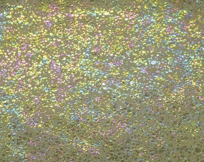 SPLATTER 12"x12" Moss Green Iridescent Metallic Splatter perfect 4 fringe 2.5-3 oz / 1-1.2 mm PeggySueAlso® E7900-02 nubuck