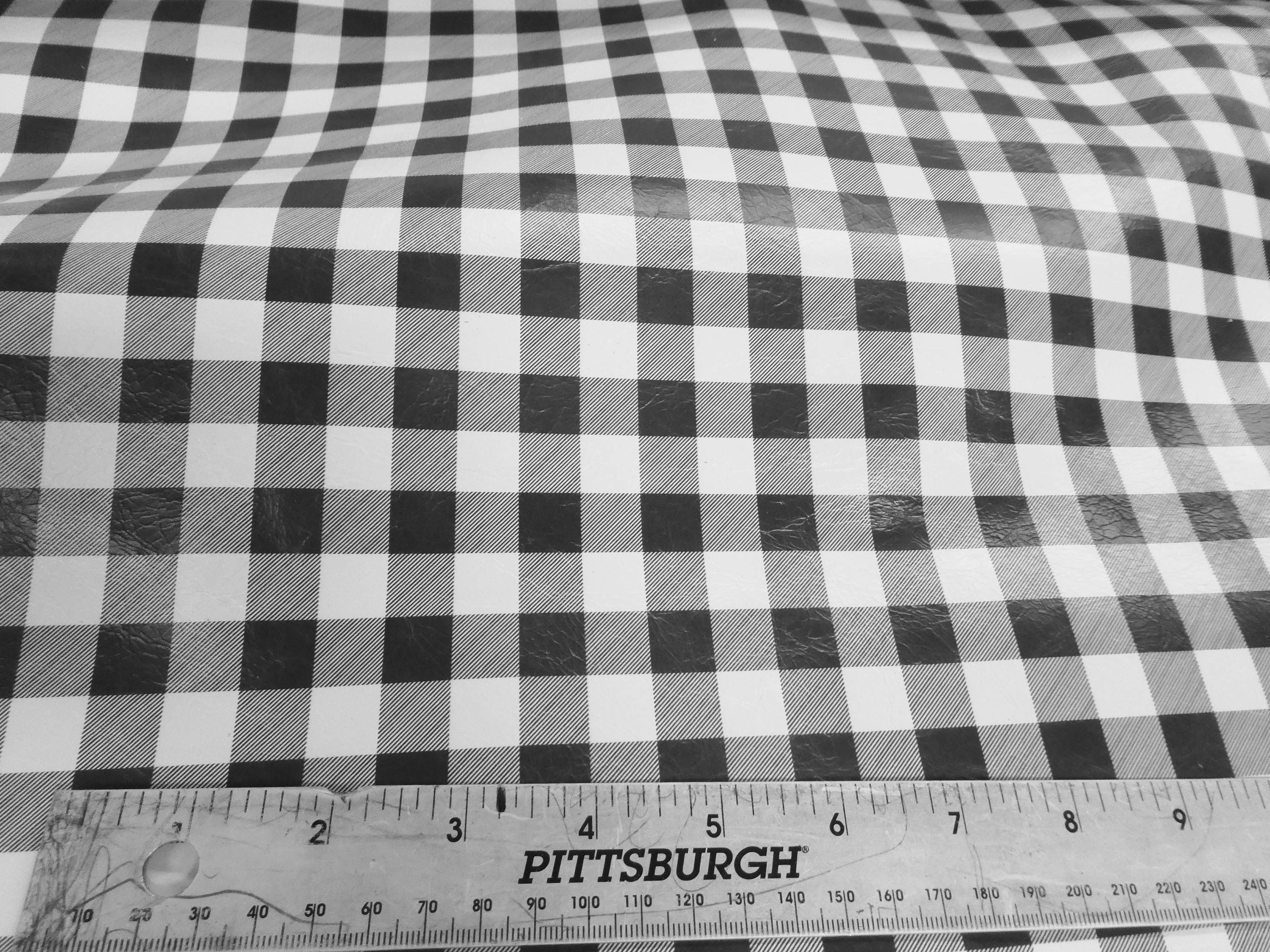 Leather 8"x10" Original Buffalo Plaid WHITE and BLACK Cowhi…