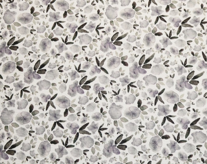 Leather 3-4-5 or 6 sq ft NEUTRAL Many shades of GRAY PANSIES on White Cowhide 3.75-4oz /1.5-1.6 mm PeggySueAlso® E2508-16