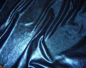 Vintage Crackle 5"x11" ROYAL Blue Metallic on BLACK SUEDE Cowhide Leather 3-3.5 oz / 1.2-1.4 mm PeggySueAlso® E2844-35
