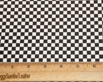 Leather 8"x10" Mini (1/4" squares) Checkerboard BLACK and WHITE (1/4" squares) Cowhide 3-3.25oz/ 1.2-1.3mm PeggySueAlso® E7300-05