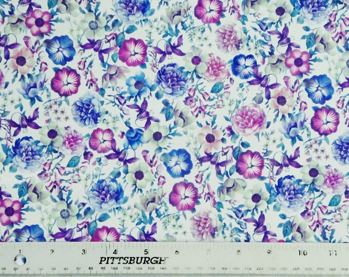 CLOSEOUT Leather 5"x11" Small HYDRANGEA multicolored Flowers on cowhide 2.5-2.75 oz / 1-1.1 mm #397 PeggySueAlso™ E1095-02A