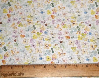 CORK 8&quot;x10&quot; PASTEL Watercolor Spring Flowers on Birch white Cork applied to Leather for body /strength Thick 5.5/2.2mm E5610-405