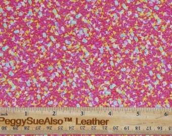 Confetti 12"x12" HOT PINK fairly thick Cowhide Leather 4 oz /1.6 mm PeggySueAlso® E1380-39
