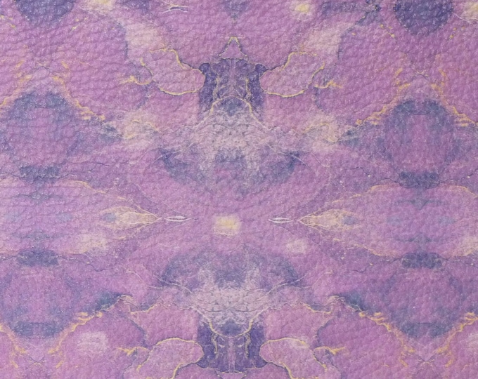 Leather 8"x10" Marbled ONYX in LILAC 3.75 oz /1.5 mm PeggySueAlso E4605-05 hides available