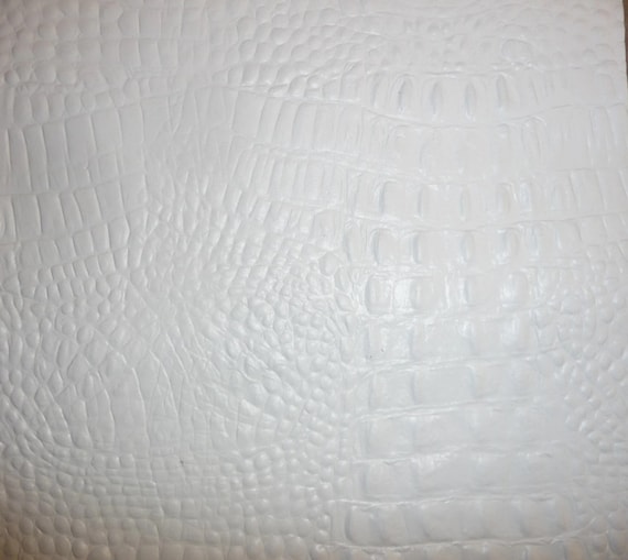 Alligator 3-4 or 5 sq ft WHITE embossed Crocodile Cowhide Leather 3.75-4 oz/1.5-1.6 mm PeggySueAlso® E2860-04 hides available