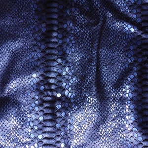 MYSTIC 5"x11" INDIGO Purple / Blue Metallic Python on Black Cowhide Suede 3 oz / 1.2 mm PeggySueAlso® E2868-63