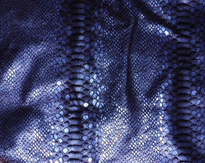 MYSTIC 2 pieces 4"x6" INDIGO Purple / Blue Metallic Python on Black suede Cowhide 3 oz / 1.2 mm PeggySueAlso E2868-63