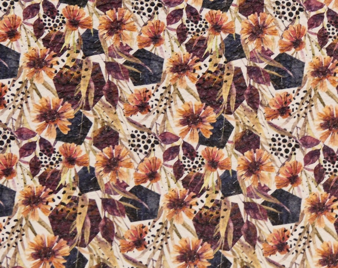 Leather 5"x11" AUTUMN Floral Arrangement all Fall colors Cowhide 2.75-3 oz/1.1-1.2 mm PeggySueAlso E4600-13