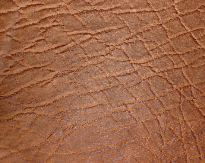 Leather 2 pieces 4"x6" Distressed Oak Tan Brown ELEPHANT Embossed Cowhide 2.5-3 oz / 1-1.2 mm PeggySueAlso® E2899-17