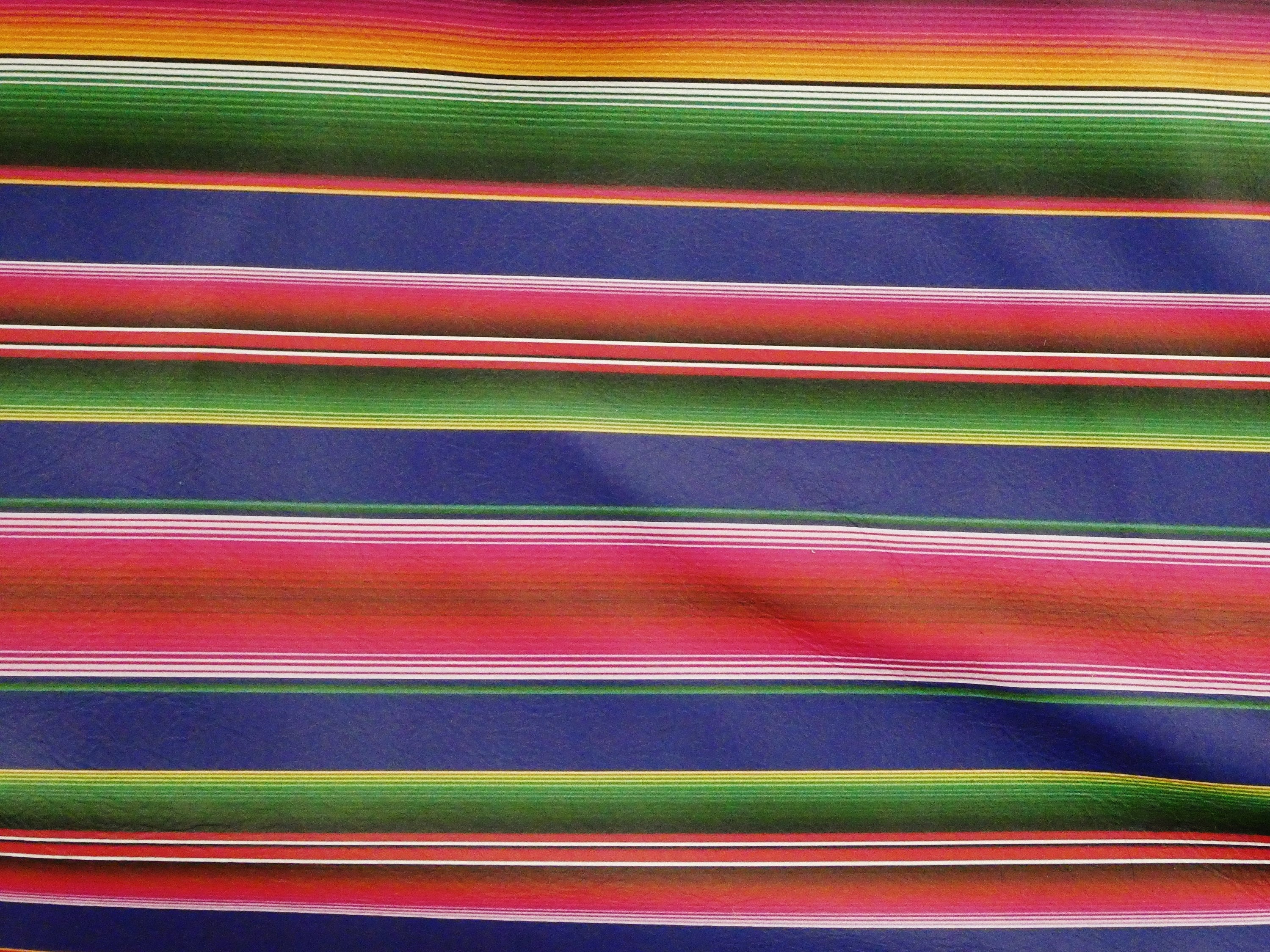 Leather 8"x10" Mexican FIESTA SERAPE Stripe cowhide 2-2.5 o…