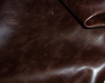 Riviera 8"x10" Pull Up effect DARK CHOCOLATE Brown aniline dyed Cowhide Leather 2.5-3 oz /1-1.2 mm PeggySueAlso® E2932-04 hides available