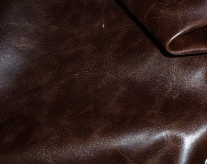 Leather 12"x20"+ Pull Up effect DARK CHOCOLATE Brown aniline dyed Cowhide Leather 2.5-3 oz /1-1.2 mm PeggySueAlso® E2932-04 hides available