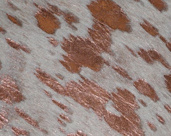 Lavado ácido 12"x12" Lavado ácido ORO ROSA Metálico Piel de Vaca con Pelo HOH 4-5 oz / 1.6-2 mm PeggySueAlso® E2852-18