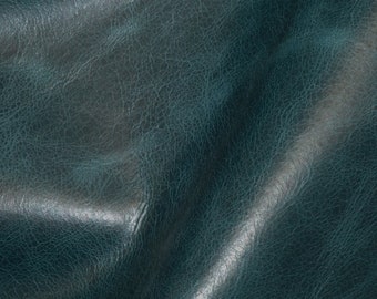 Riviera 8"x10" Pull Up effect TEAL GREEN Aniline Dyed Cowhide Leather 2.5-3 oz /1-1.2 mm PeggySueAlso E2932-17