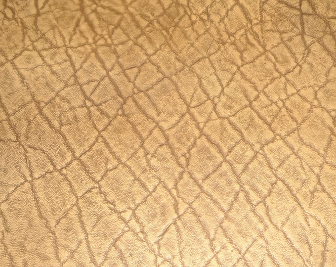 Leather 3-4-5 or 6 sq ft Elephant Distressed Camel Tan Embossed Cowhide 3-3.25 oz /1.2-1.3 mm PeggySueAlso E2899-19 Full hides available