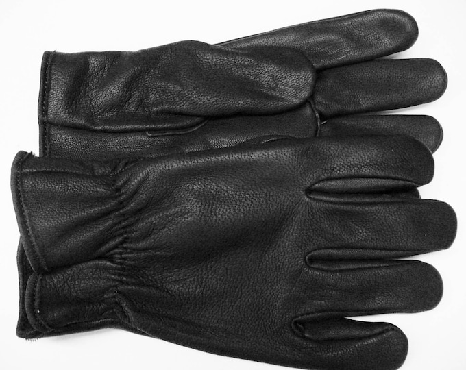 MeNS UNLINED Motorcycle GLOVES #700 Black Genuine Goatskin Full Grain Aniline Leather Riding / Driving Made in the USA by North Star Glove