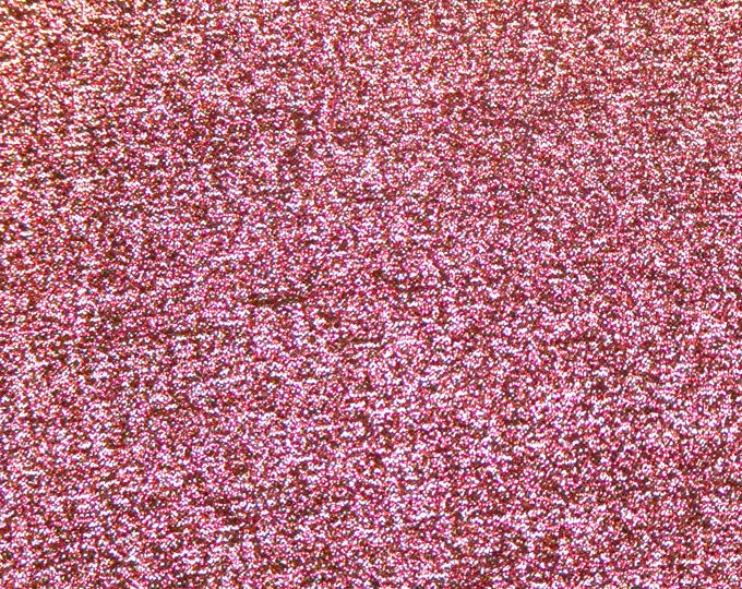 SOFT GLITTER 12"x12" Fiesta Pink and SILVER Metallic Fabric Backed with BLaCK Leather 5.5 oz/2.2 mm PeggySueAlso® E5612-31