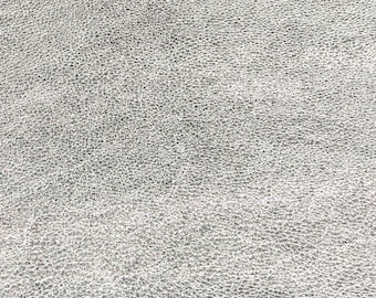 Pebbled Metallic 12"x12" Shinier SILVER Soft Pebbled Metallic cowhide shows the grain 3-3.25 oz / 1.2-1.3 mm PeggySueAlso® E4100-03