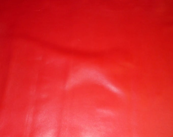 LAMBSKIN 8"x10" Silky VIBRANT RED , Italian incredibly soft, fine grain, Smooth Leather 2.5 oz/1 mm PeggySueAlso® E2805-03