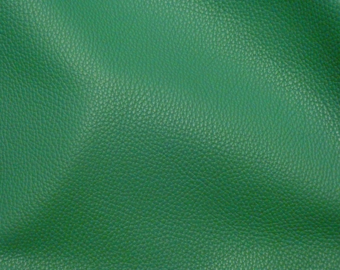 Leather 8"x10" Imperial EMERALD / KELLY Green Fully Finished Pebble Grain THICK yet soft Italian Cowhide 3.75-4oz/1.5-1.6mm E3205-14