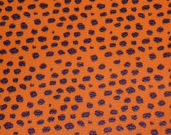 Leather 8"x10" HALLOWEEN LEOPARD Black on Orange Cowhide 3.5-4 oz/1.4-1.6mm #422 PeggySueAlso E2550-95