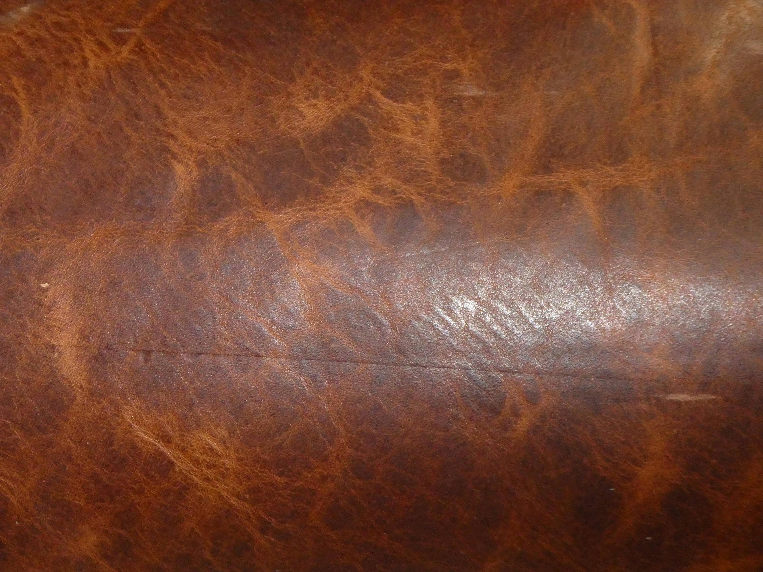 1.1-1.3 mm Distressed Leather 2 skins available Granite Cow Leather with a Waxy Pull Up Finish 3 OZ