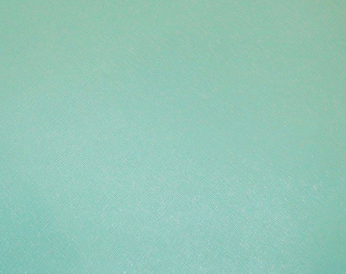 Saffiano 3-4-5 or 6 sq ft ROBIN EGG Blue Weave Embossed Cowhide Leather 2.75-3 oz/ 1.1-1.2 mm PeggySueAlso®  E8201-43