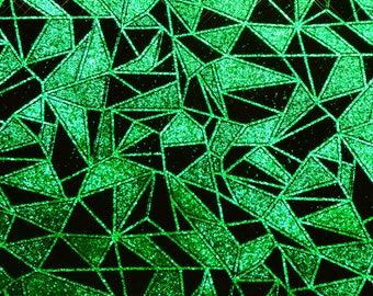 Closeout 8"x10" GREEN SHATTERED Mosaic GLASS Metallic on Black SuEDE cowhide 3-3.5 oz/1.2-1.4 mm #272JL PeggySueAlso® E2866-06