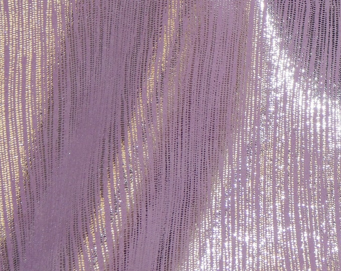 Rainy Day 12"x12" SILVER Metallic Stripes on LILAC SUEDE Cowhide  3.25-3.5oz/1.3-1.4mm PeggySueAlso E1030-22 hides Available