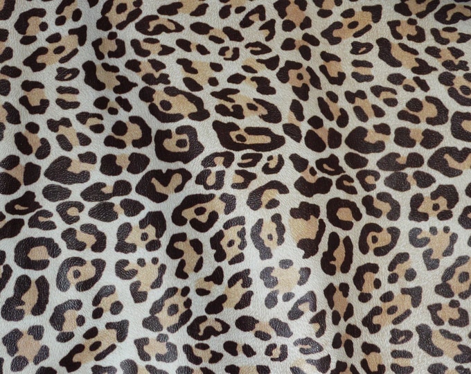 Leather 12"x12" Almond LARGE Cheetah / Leopard Print Grain NOT hair on Cowhide 2.5 oz / 1 mm PeggySueAlso® E5000-01