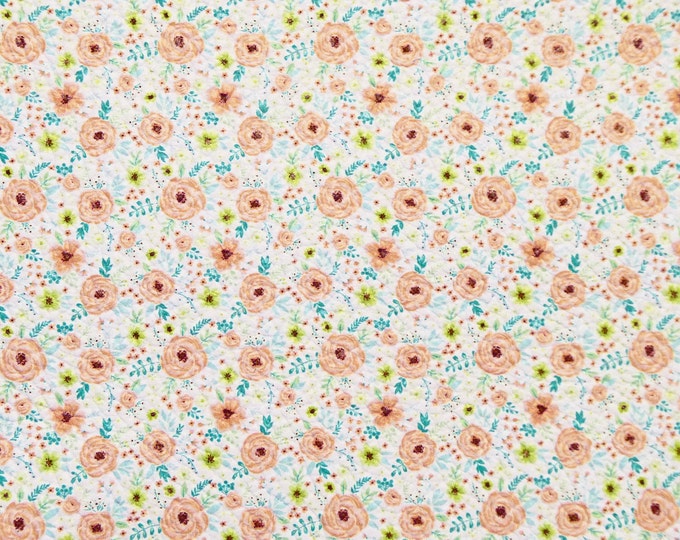 Leather 3-4-5 or 6 sq ft PEACHY KEEN FLORAL Leather 3-3.25oz /1.2-1.3 mm PeggySueAlso™ E2508-06
