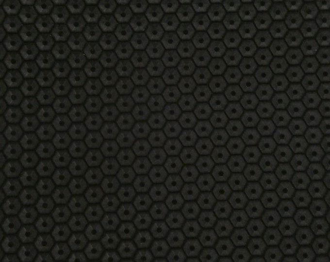 Leather 8"x10" HONEYCOMB Italian BLACK Cowhide 3 oz / 1.2 mm PeggySueAlso™ E3173-07